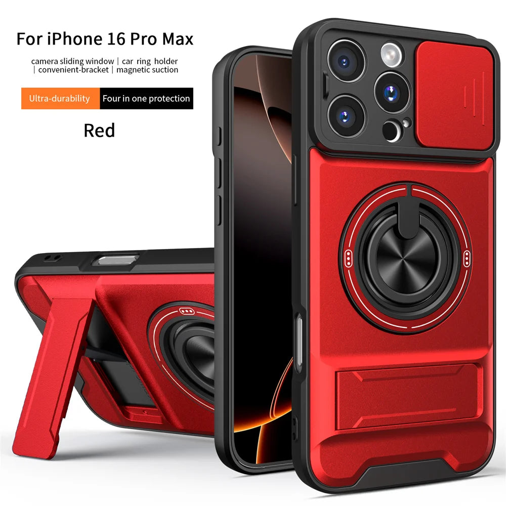 Slide Camera Lens Protection Amor Shockproof Magnetic Phone Case for iPhone - ShopOnCliQ