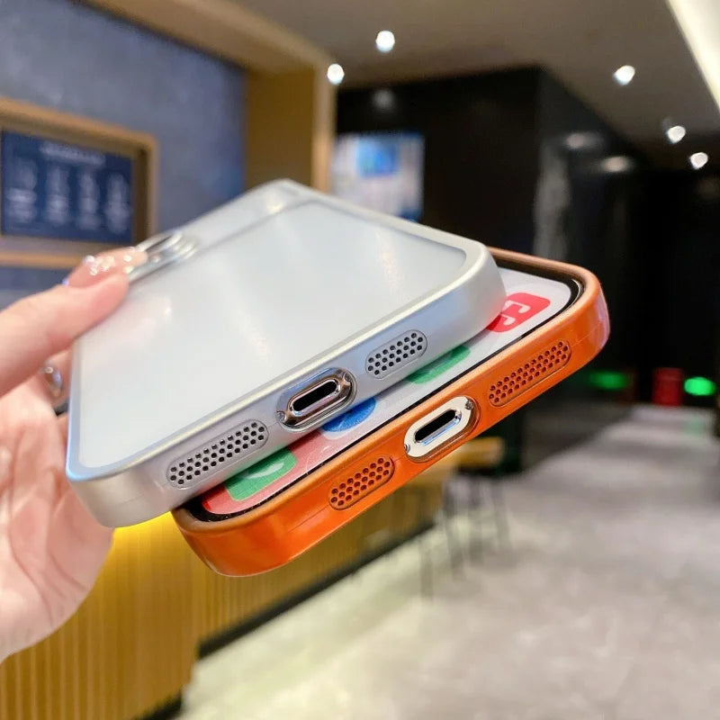 Matte Clear Electroplating Bumper Cover with Lens Protector for iPhone - ShopOnCliQ