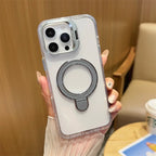 Transparent Rotated Ring Bracket Magnetic Phone Cover for iPhone - ShopOnCliQ
