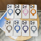 Transparent Rotated Ring Bracket Magnetic Phone Cover for iPhone - ShopOnCliQ