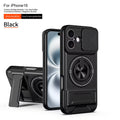 Slide Camera Lens Protection Amor Shockproof Magnetic Phone Case for iPhone
