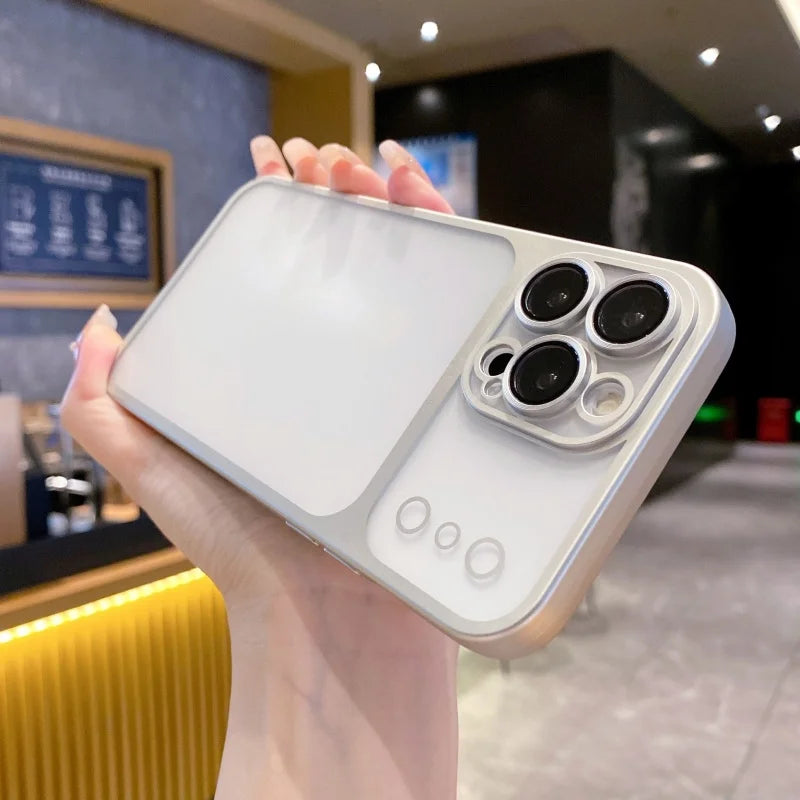 Matte Clear Electroplating Bumper Cover with Lens Protector for iPhone - ShopOnCliQ