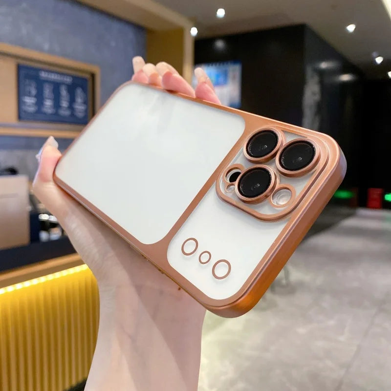 Matte Clear Electroplating Bumper Cover with Lens Protector for iPhone - ShopOnCliQ
