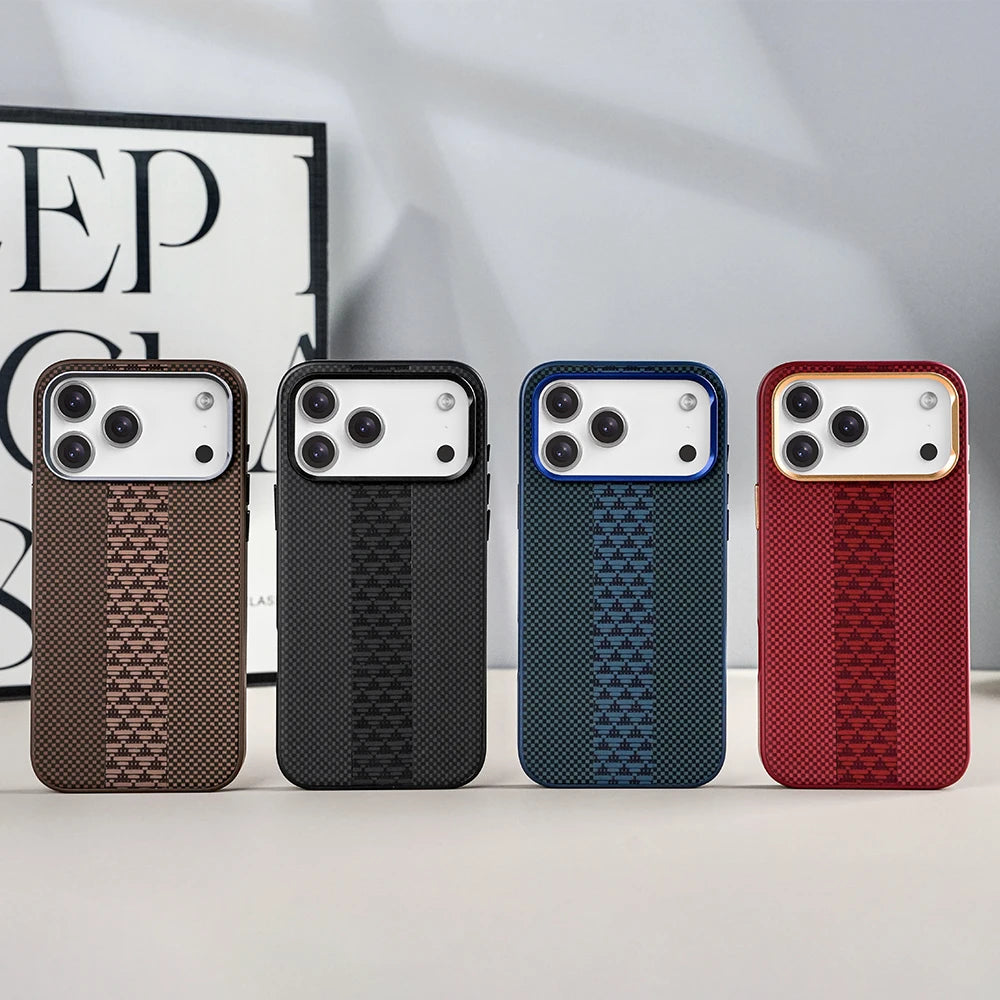 Luxury Leather Mobile Case for iPhone | Aramid Fiber Ultra Phone Cover