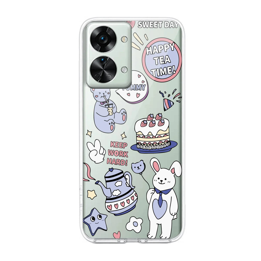 Happy Tea Time Transparent Silicon Case For OnePlus - ShopOnCliQ
