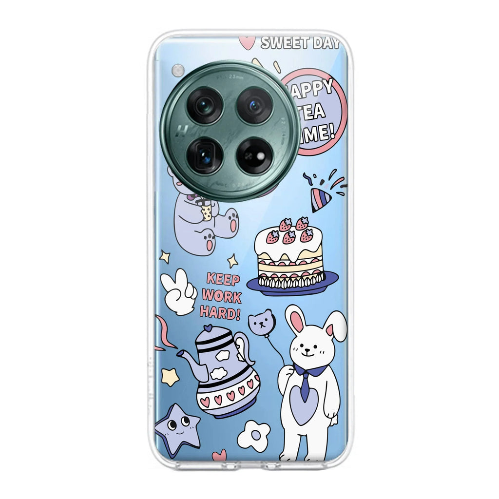 Happy Tea Time Transparent Silicon Case For OnePlus - ShopOnCliQ