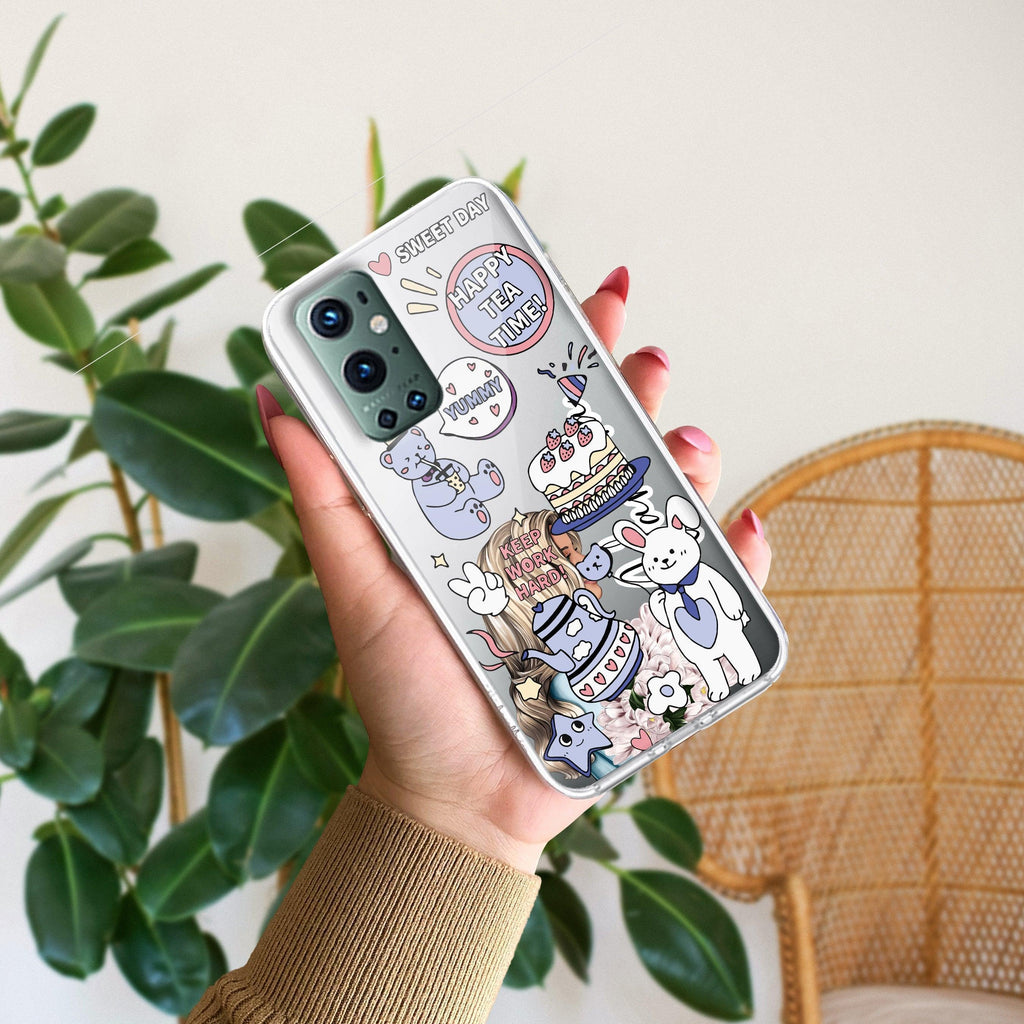 Happy Tea Time Transparent Silicon Case For OnePlus - ShopOnCliQ