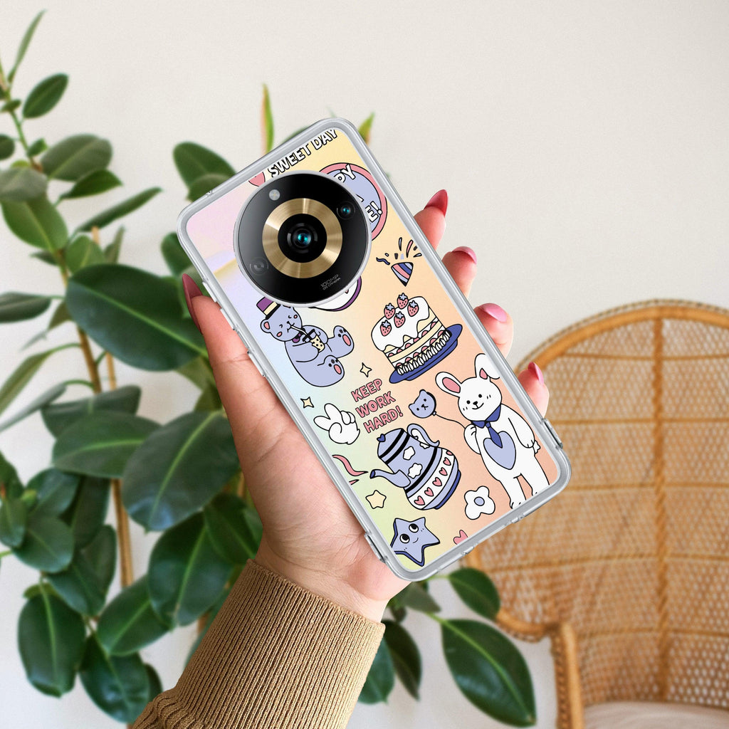 Happy Tea Time Transparent Silicon Case For Realme/Narzo - ShopOnCliQ