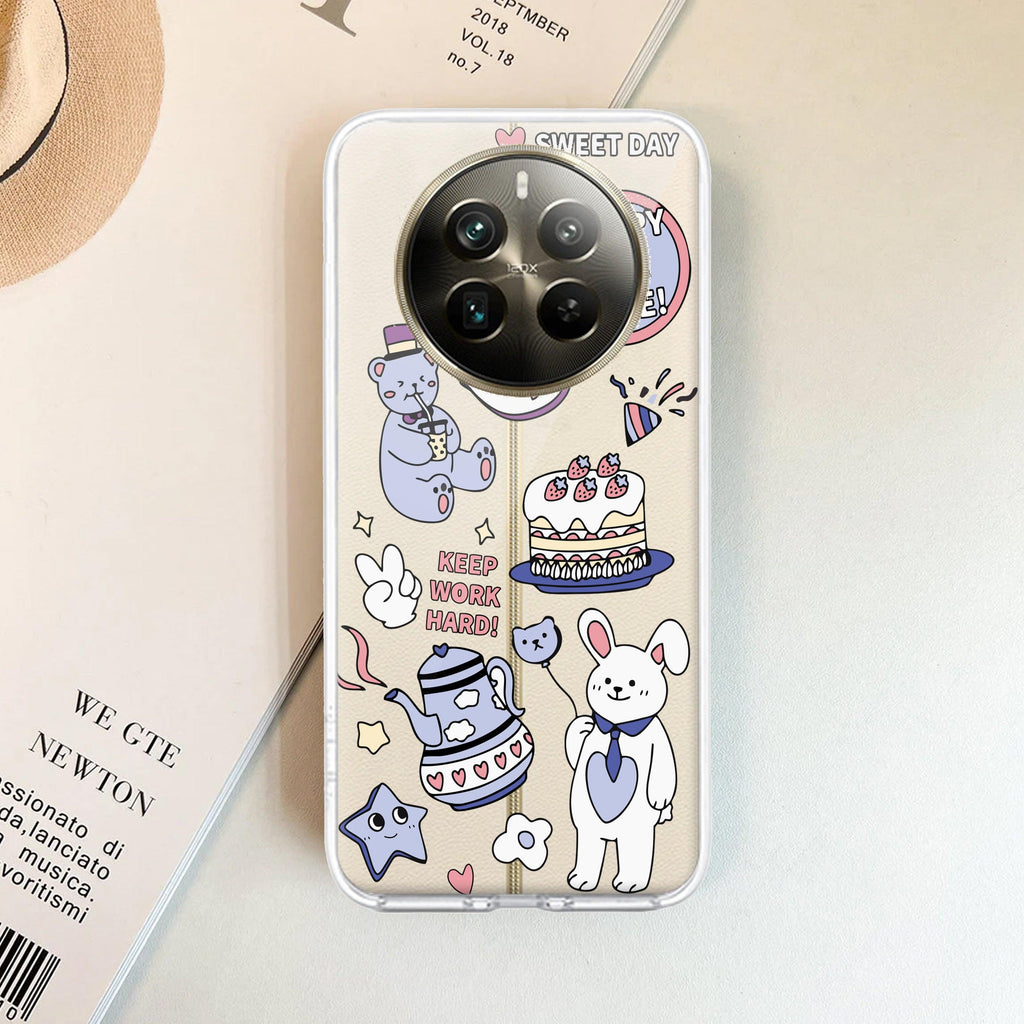 Happy Tea Time Transparent Silicon Case For Realme/Narzo - ShopOnCliQ