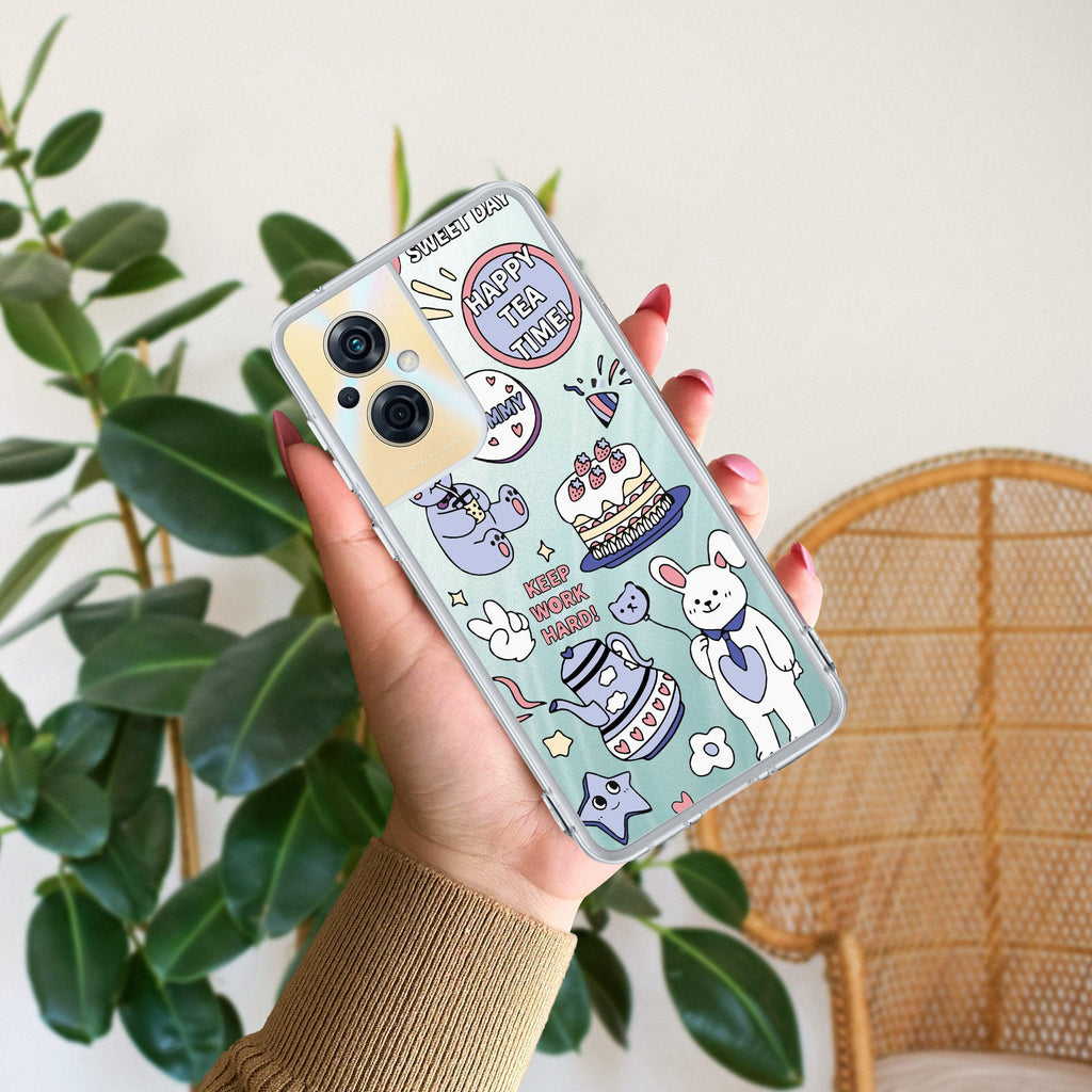Happy Tea Time Anti Yellow Case For Oppo F21 Pro (5G)