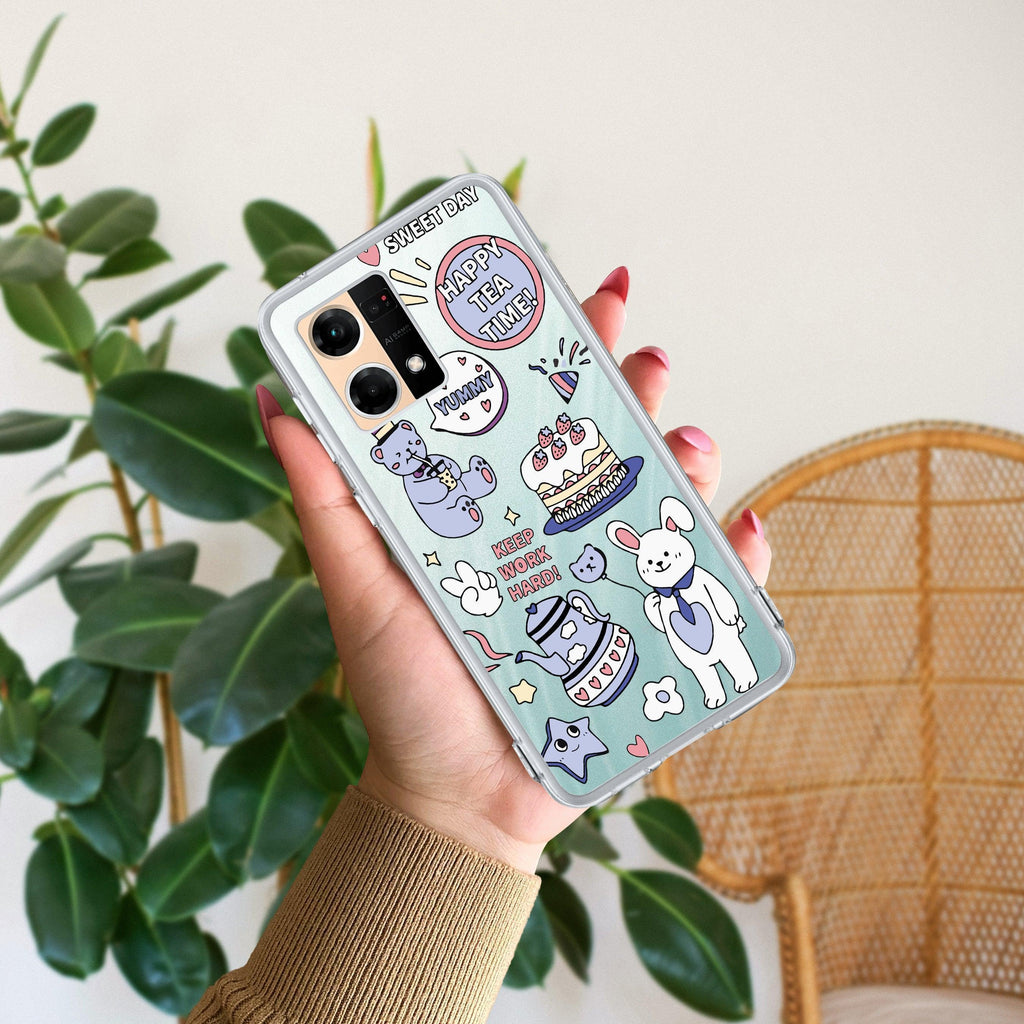 Happy Tea Time Anti Yellow Case For Oppo F21 Pro (4G)