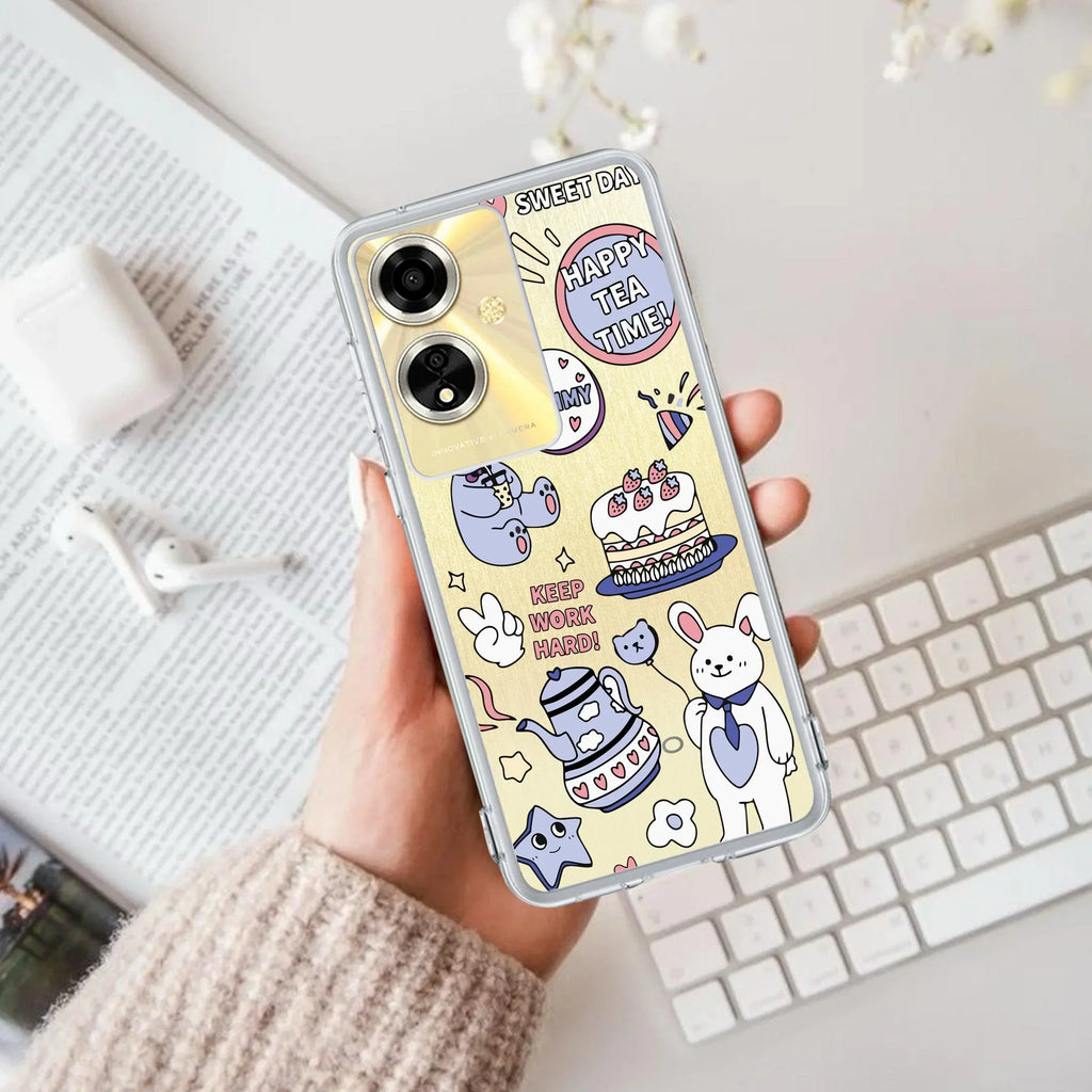 Happy Tea Time Anti Yellow Case For Oppo A59 5G