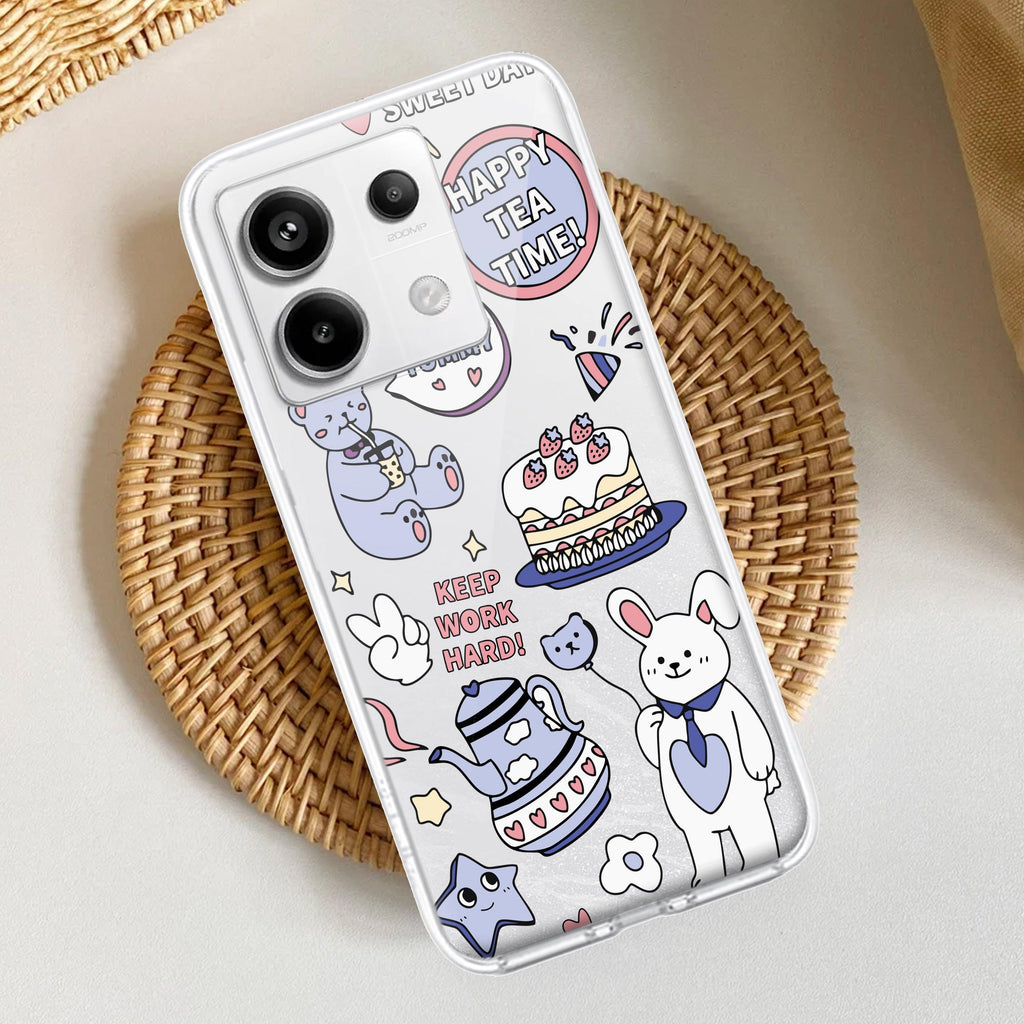 Happy Tea Time Transparent Silicon Case For Redmi/Xiaomi - ShopOnCliQ