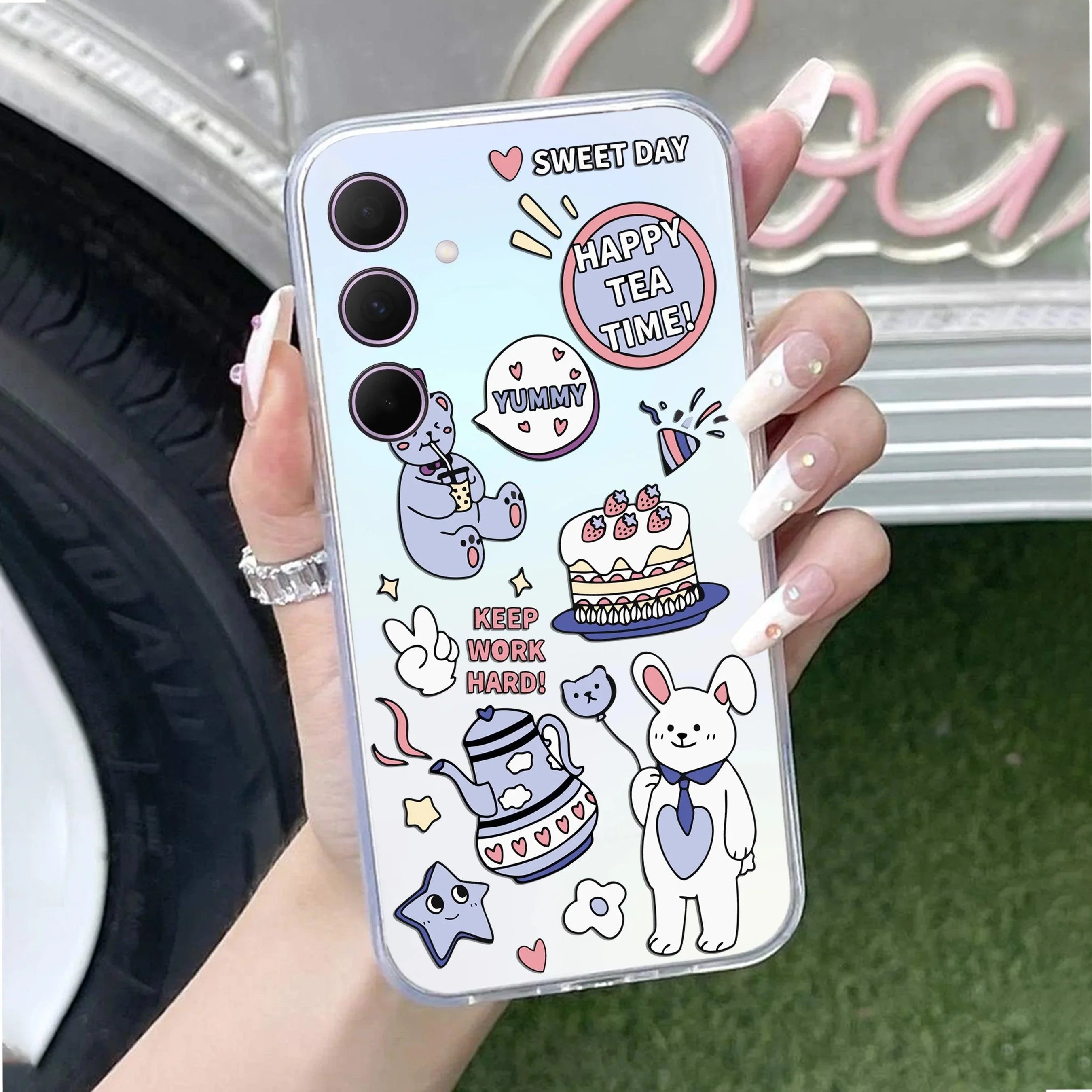 Happy Tea Time Transparent Silicon Case For Samsung Galaxy A50 / A50s / A30s