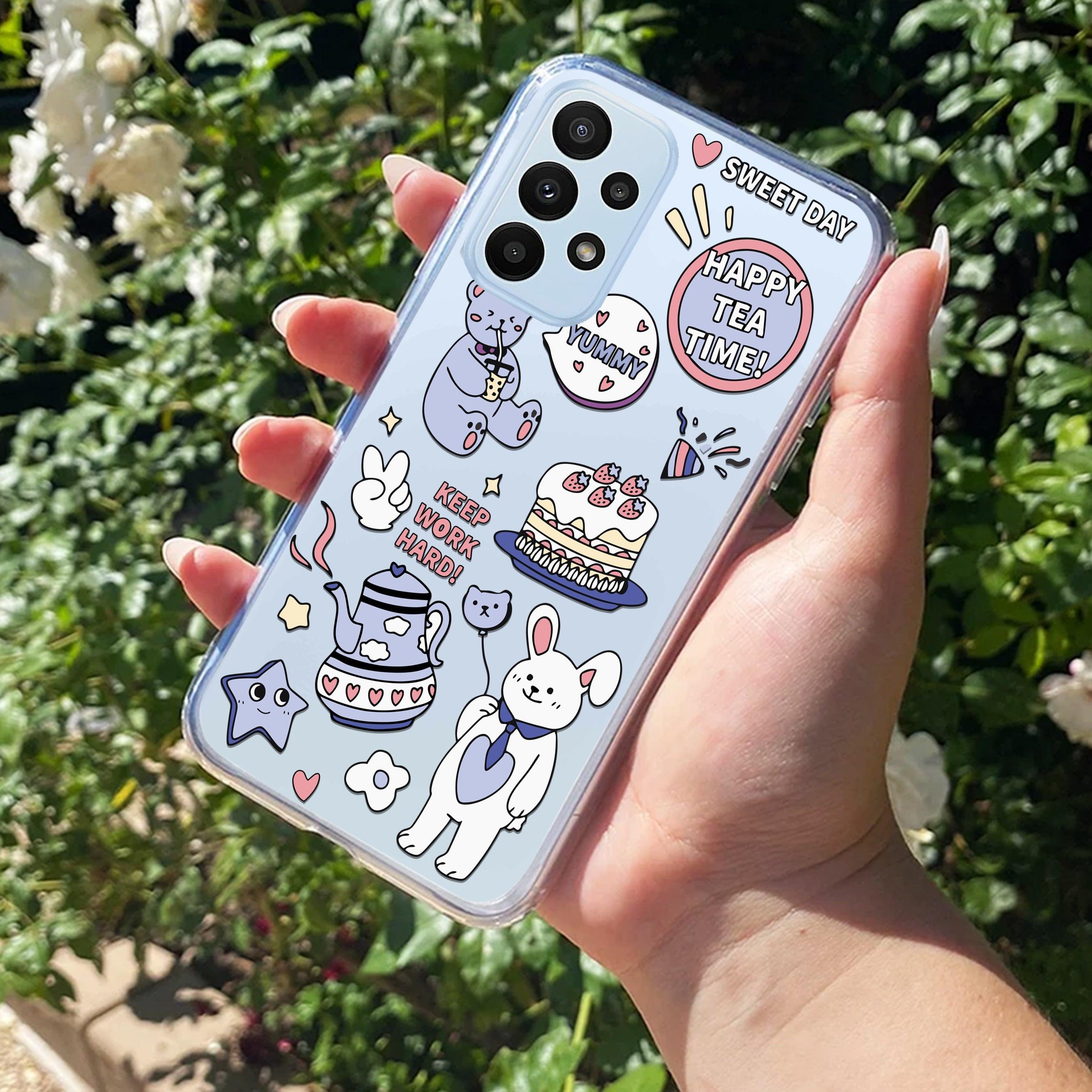Happy Tea Time Transparent Silicon Case For Samsung - ShopOnCliQ