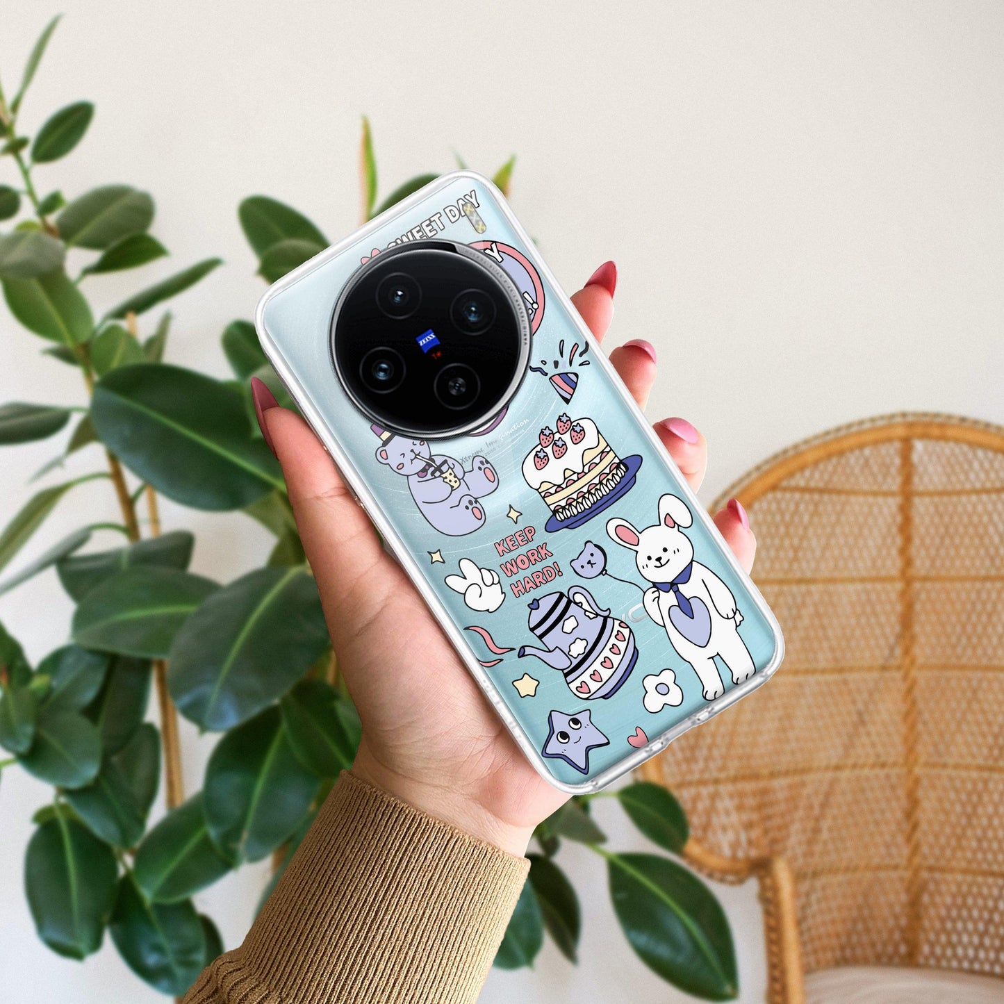 Happy Tea Time Transparent Silicon Case For Vivo