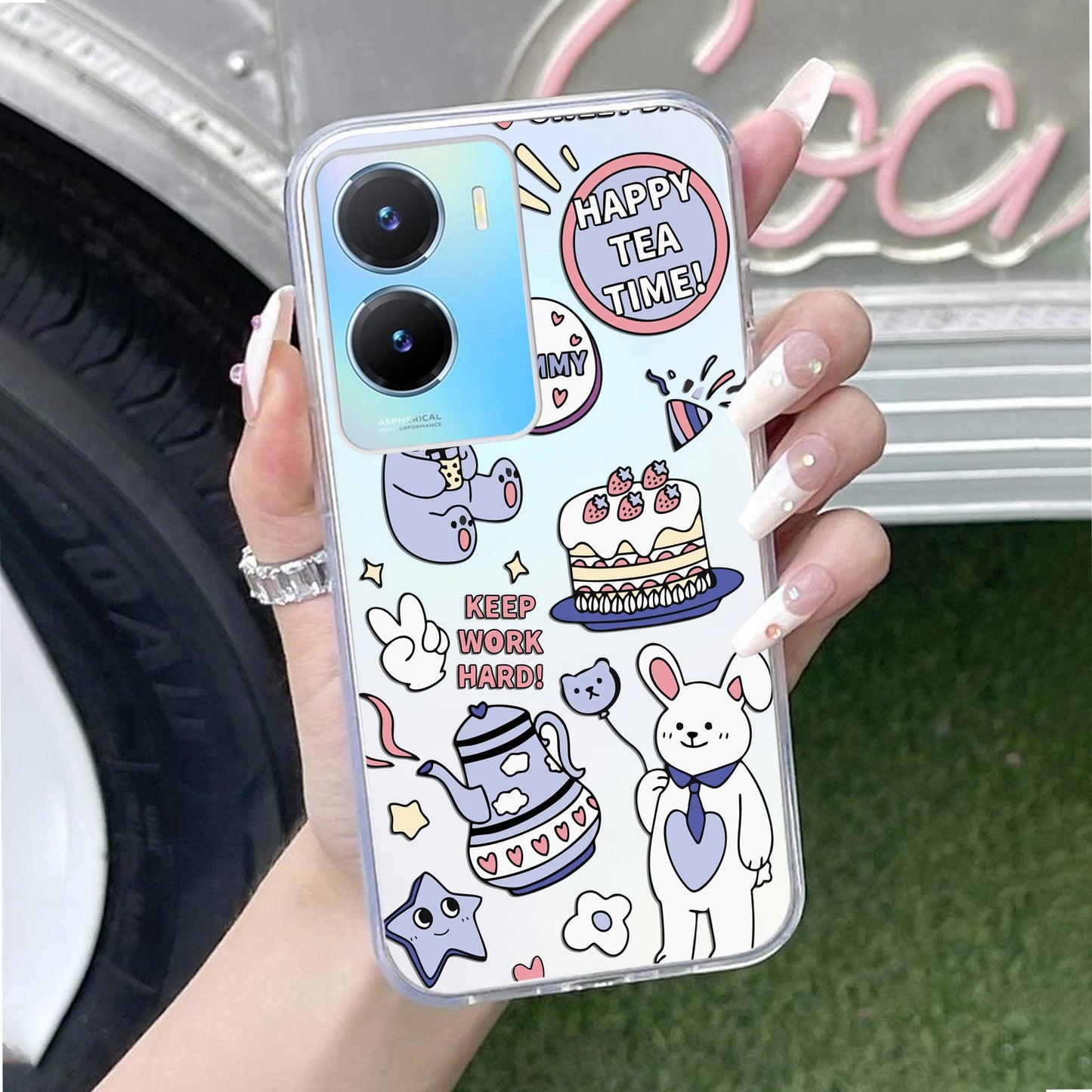 Happy Tea Time Transparent Silicon Case For Vivo