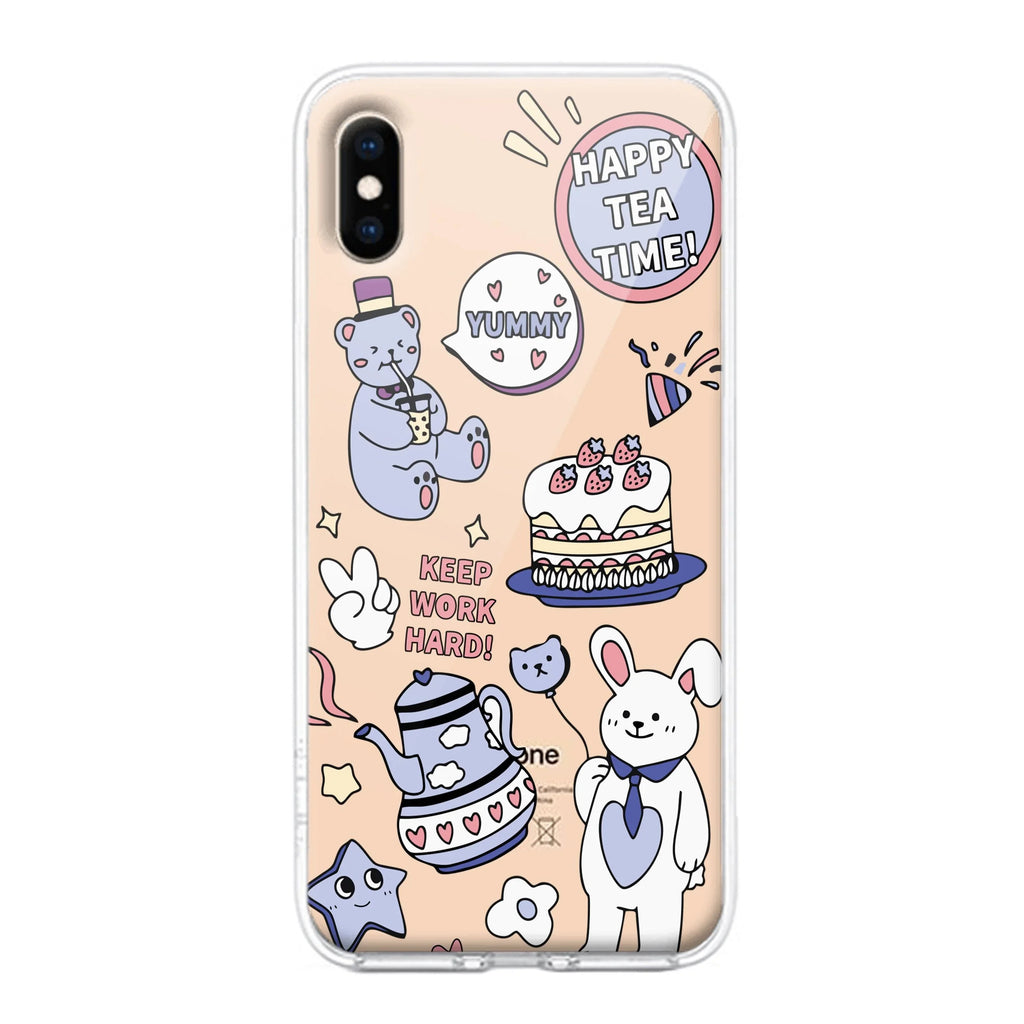 Happy Tea Time Transparent Silicon Case For iPhone