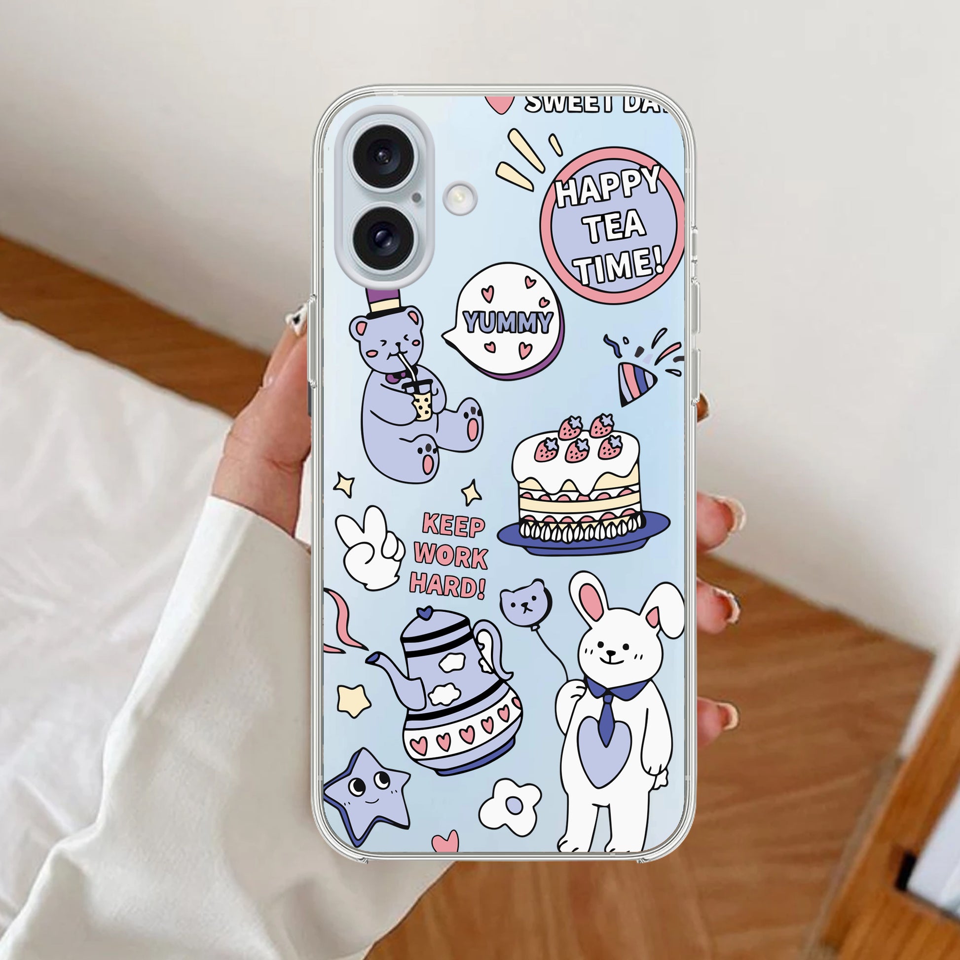 Happy Tea Time Transparent Silicon Case For iPhone - ShopOnCliQ