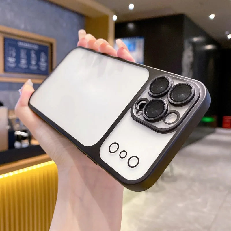 Matte Clear Electroplating Bumper Cover with Lens Protector for iPhone - ShopOnCliQ