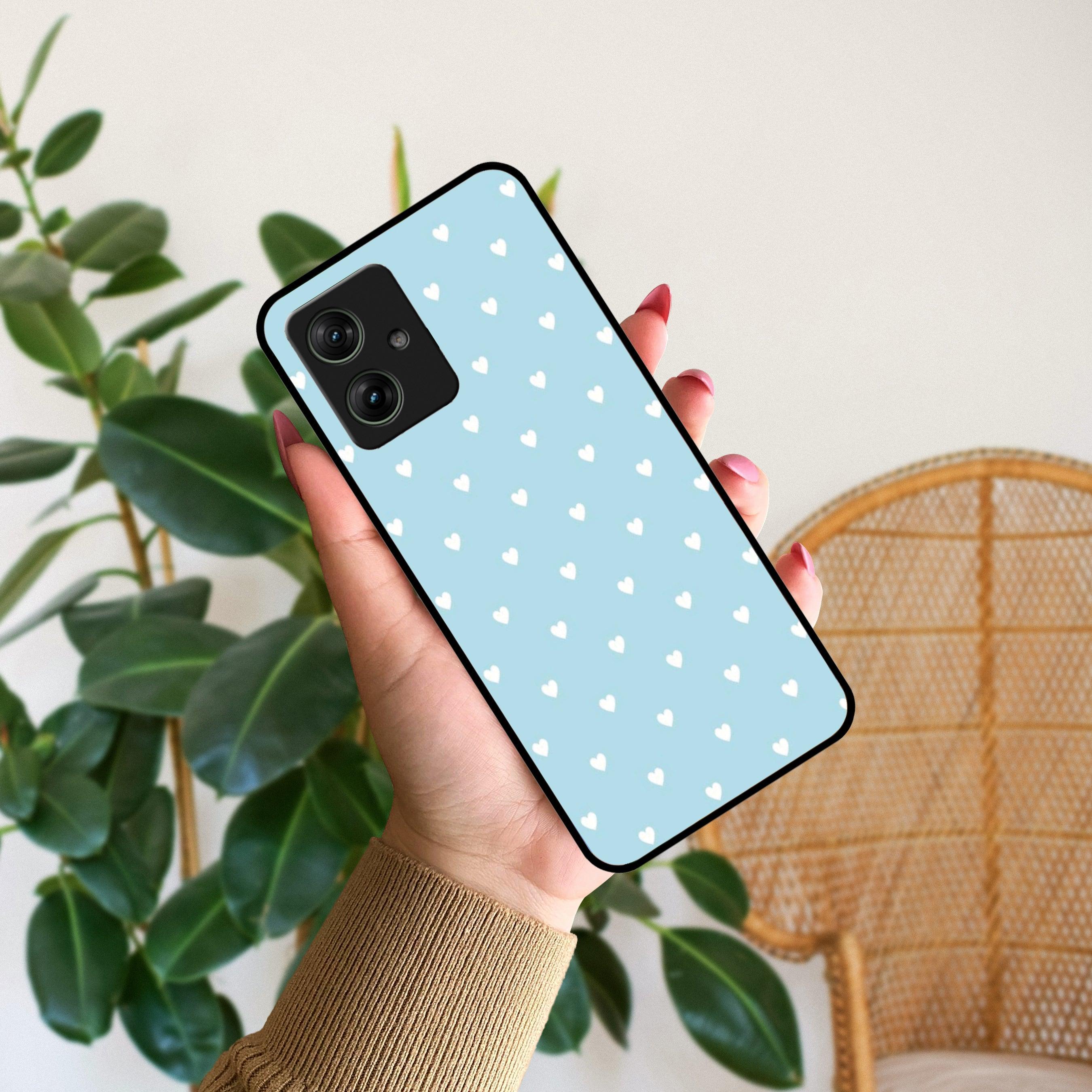 Heart Design Glossy Metal Case Cover For Motorola - ShopOnCliQ