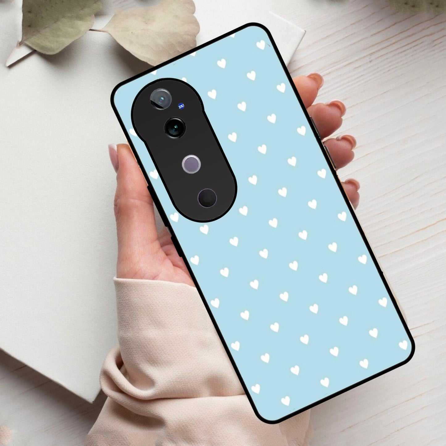 Heart Design Glossy Metal Case Cover For Vivo