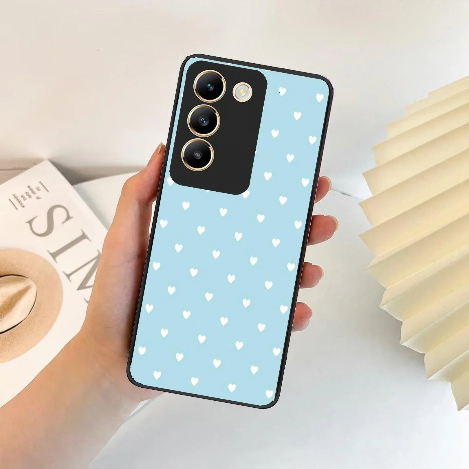 Heart Design Glossy Metal Case Cover For Vivo - ShopOnCliQ