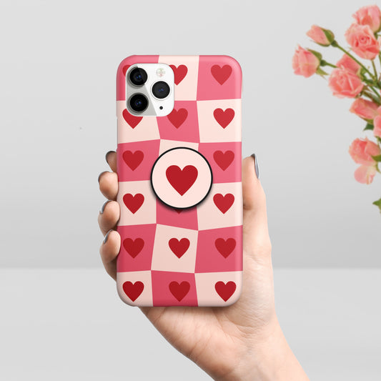 Heart Print Twist Checkered Phone Case Cover ShopOnCliQ