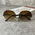 Heart Shape Rimless Ladies Black Frame Sunglasses for Women - ShopOnCliQ