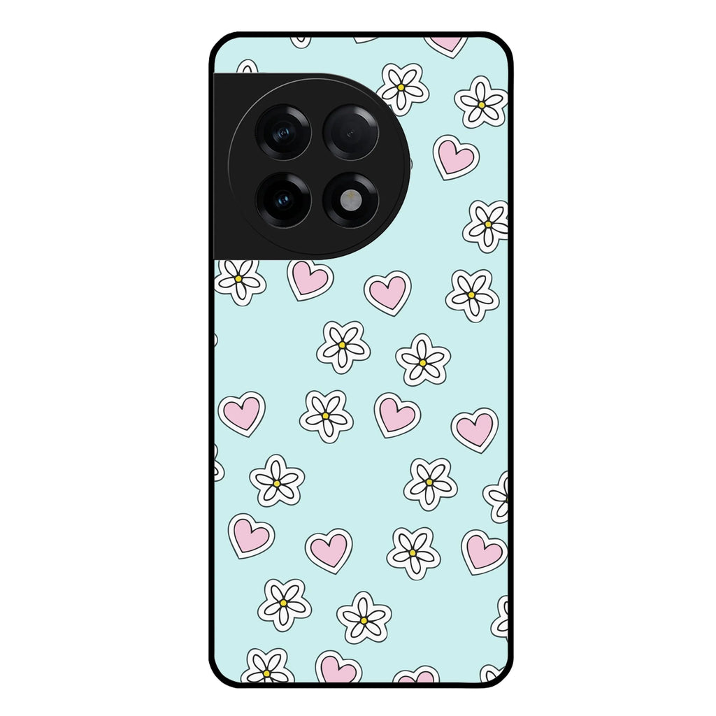 Heart With Flower Glossy Metal Case Cover For OnePlus - ShopOnCliQ