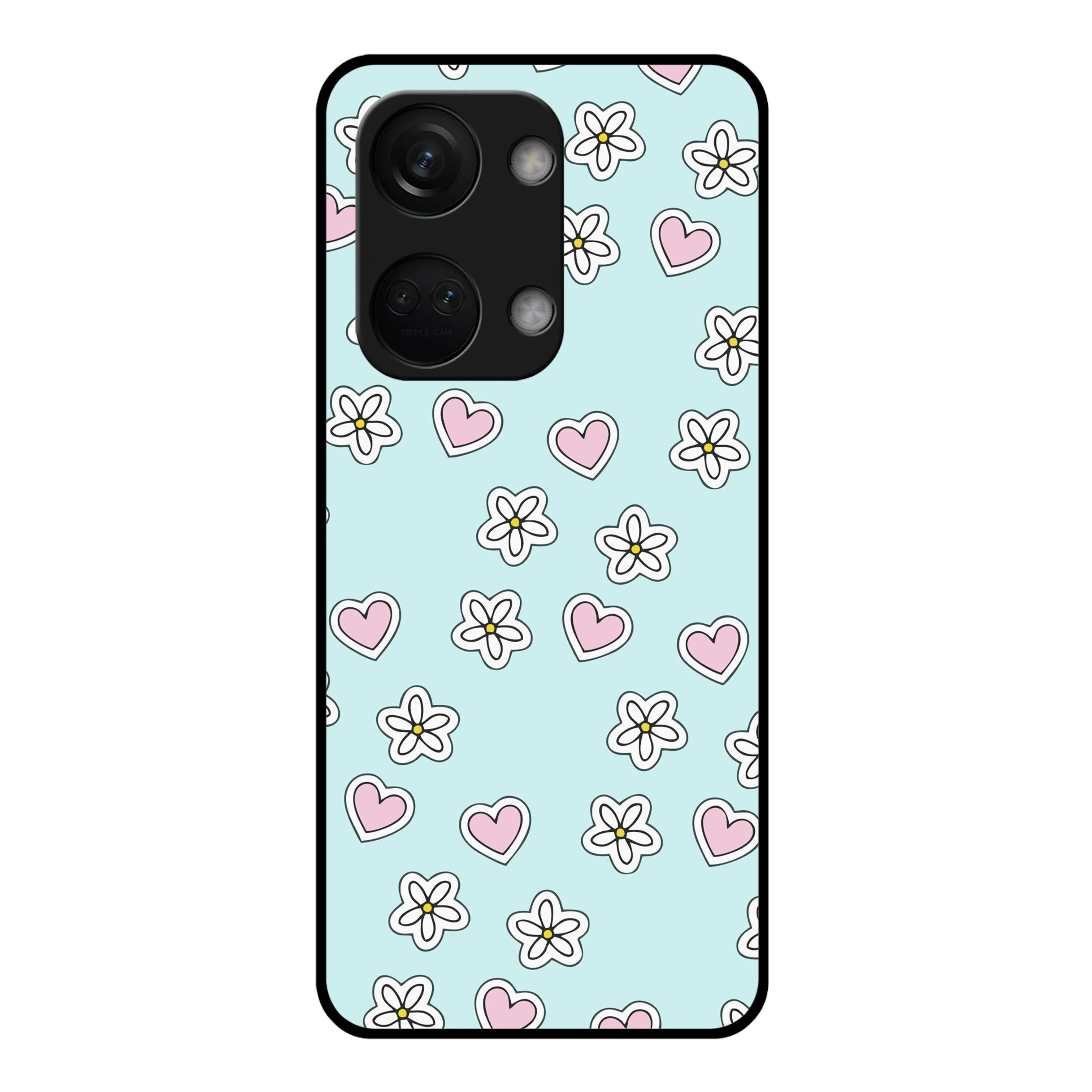 Heart With Flower Glossy Metal Case Cover For OnePlus - ShopOnCliQ