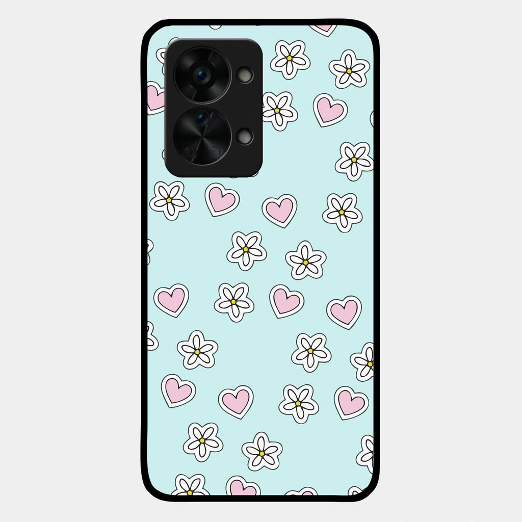 Heart With Flower Glossy Metal Case Cover For OnePlus - ShopOnCliQ