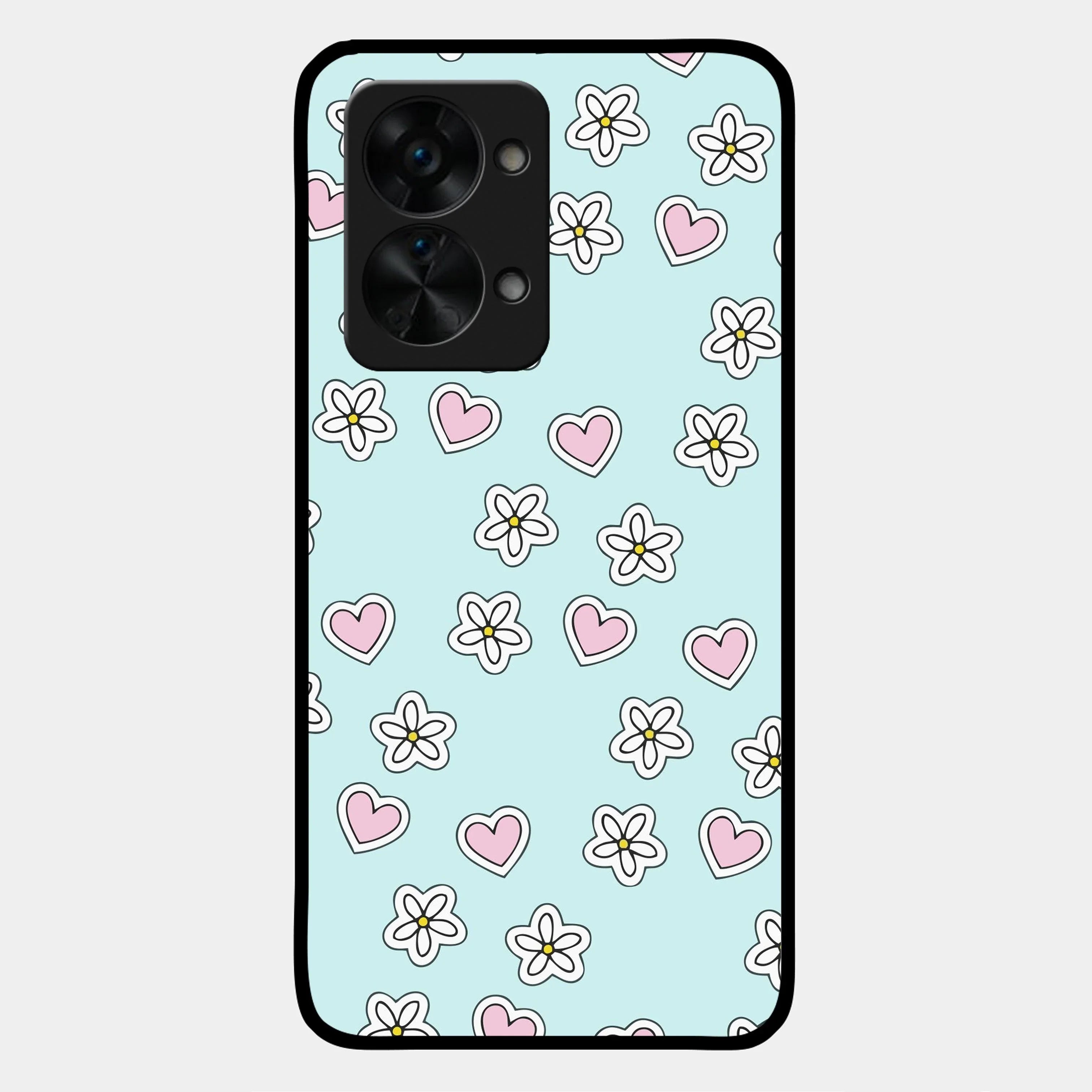 Heart With Flower Glossy Metal Case Cover For OnePlus - ShopOnCliQ