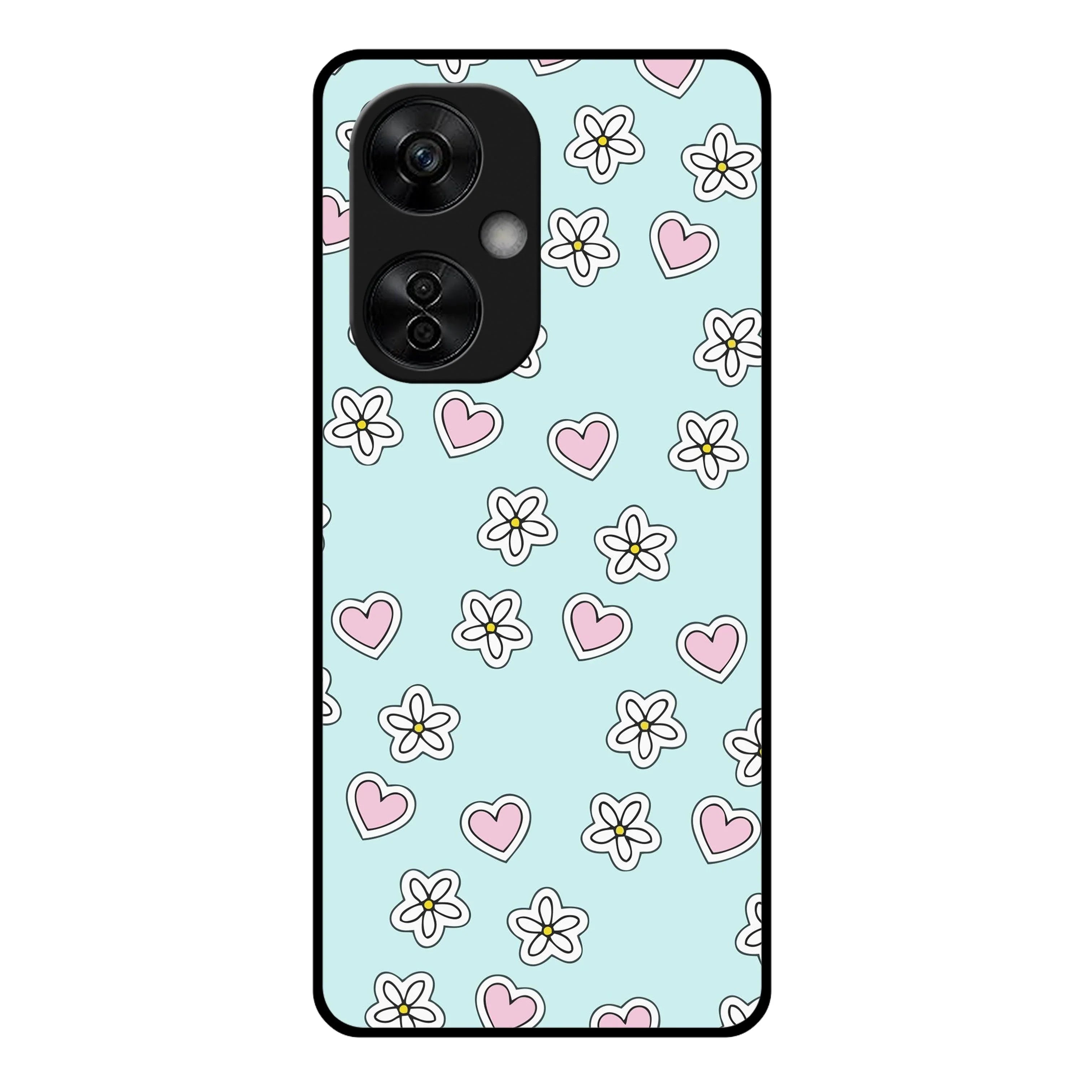 Heart With Flower Glossy Metal Case Cover For OnePlus - ShopOnCliQ