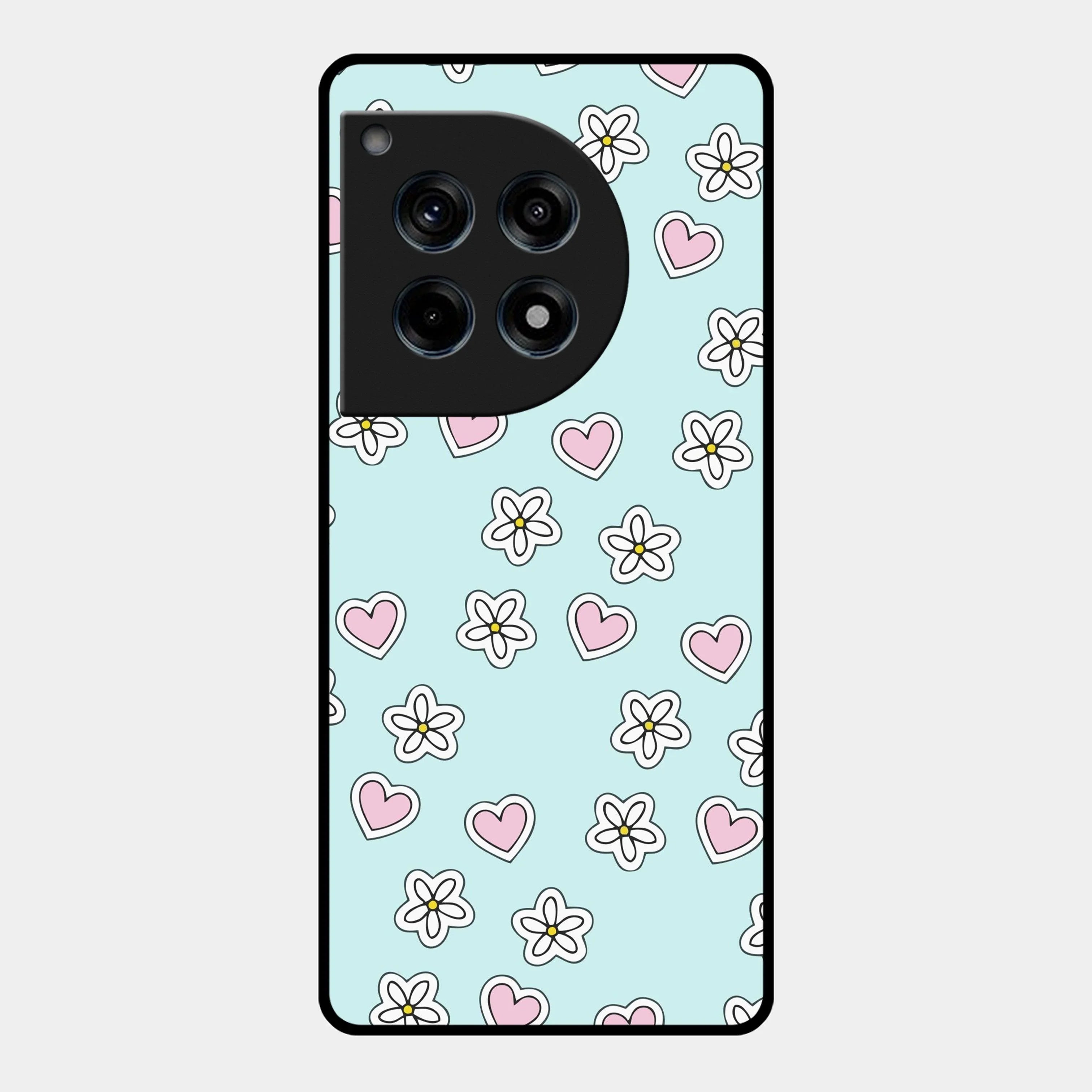 Heart With Flower Glossy Metal Case Cover For OnePlus - ShopOnCliQ