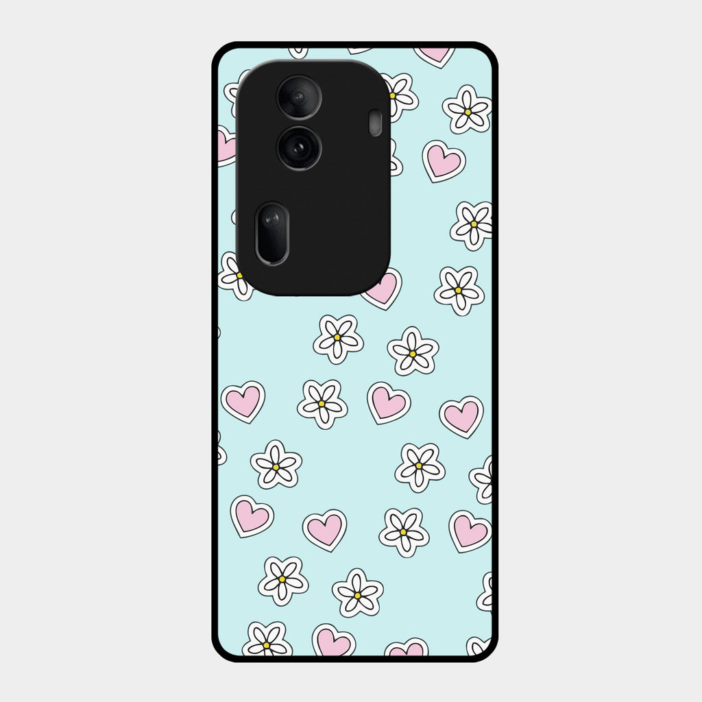 Heart With Flower Glossy Metal Case Cover For Oppo - ShopOnCliQ