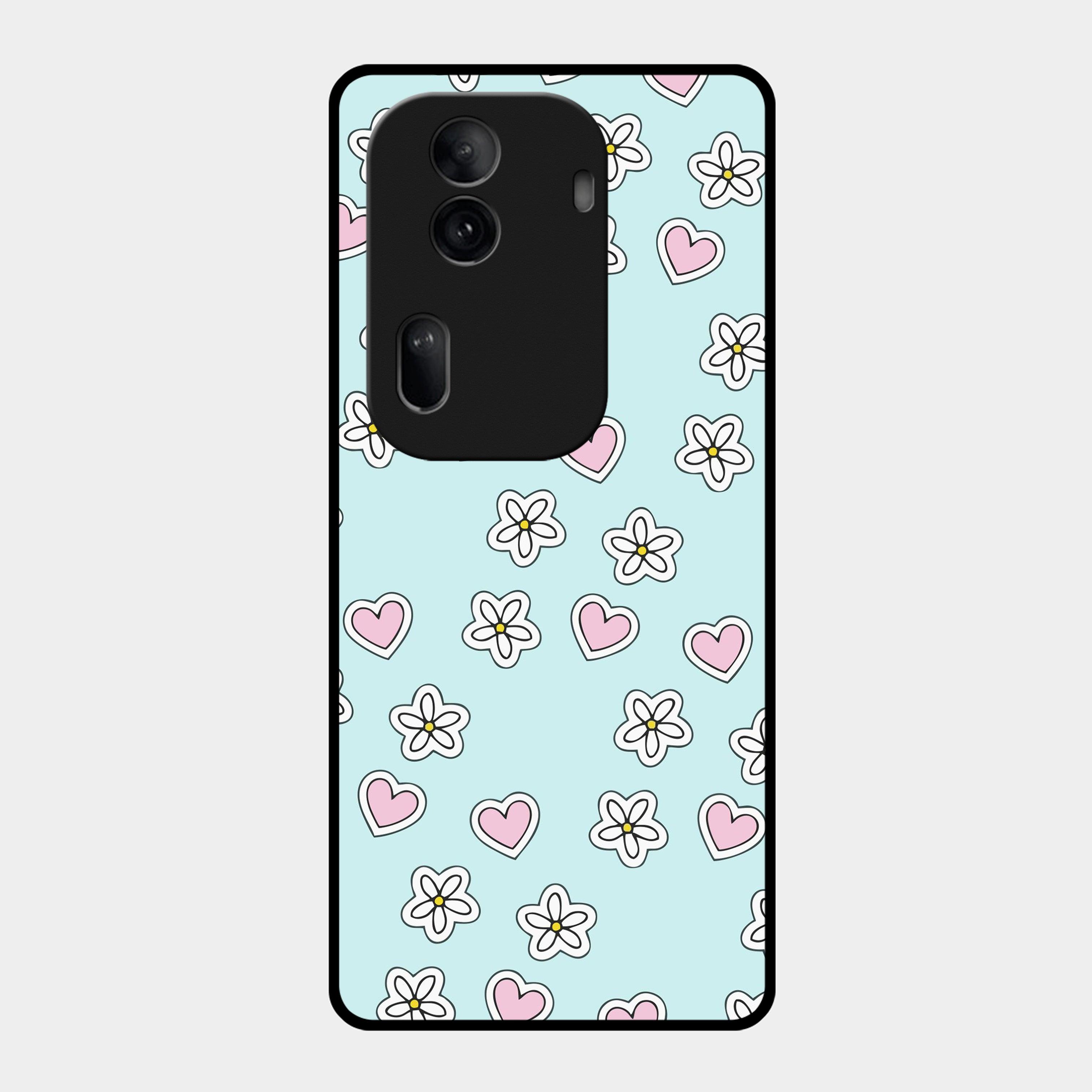 Heart With Flower Glossy Metal Case Cover For Oppo - ShopOnCliQ