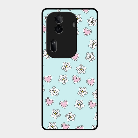 Heart With Flower Glossy Metal Case Cover For Oppo ShopOnCliQ