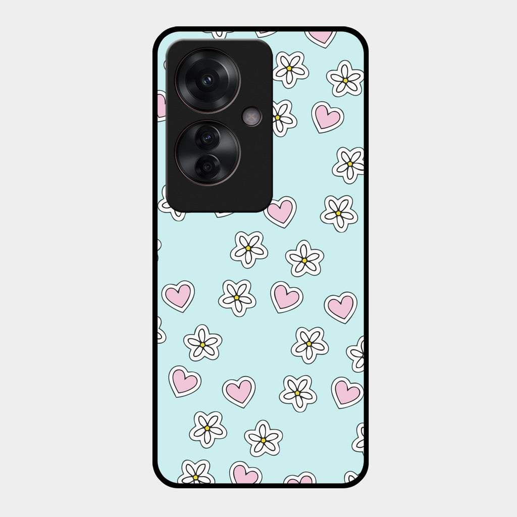 Heart With Flower Glossy Metal Case Cover For Oppo - ShopOnCliQ
