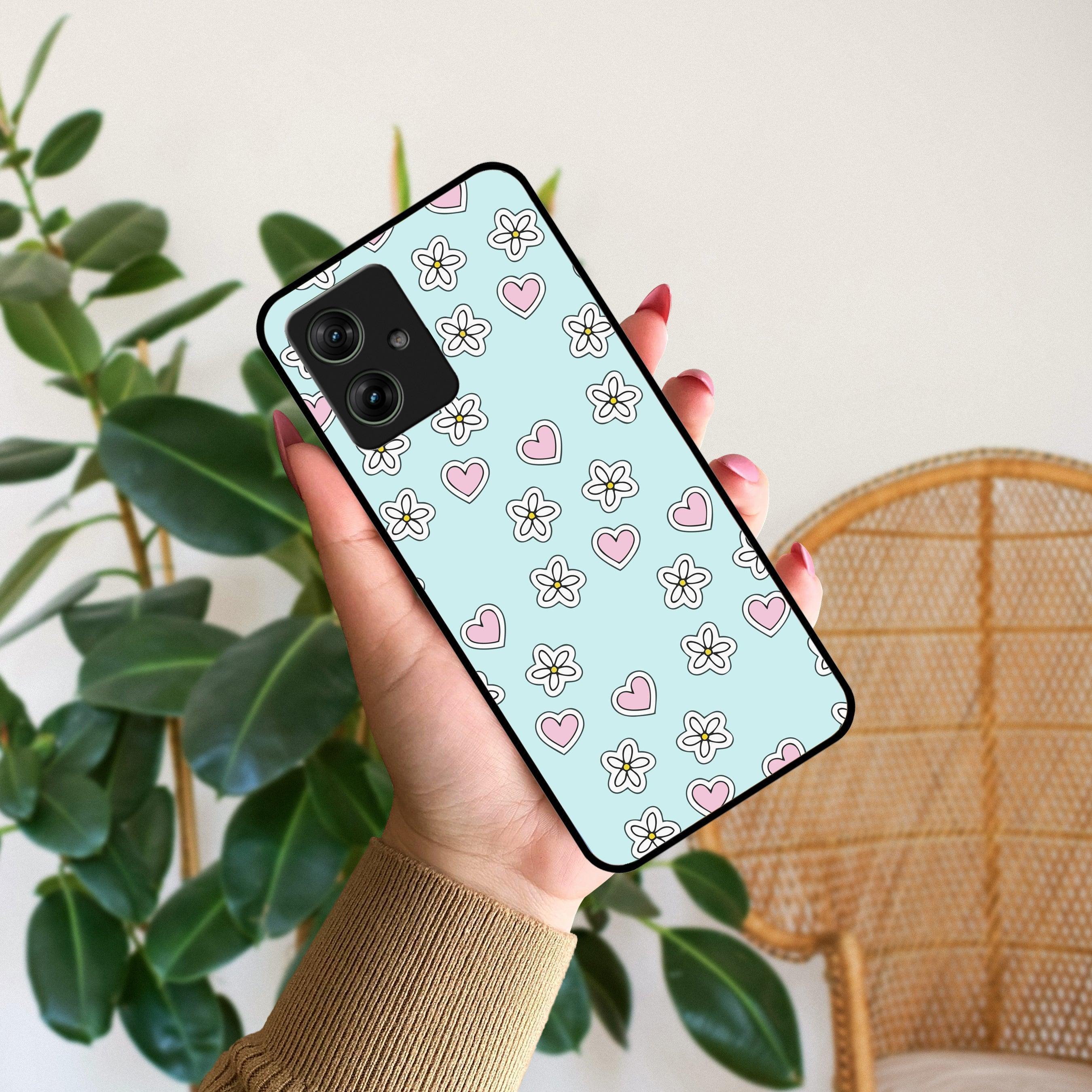 Heart with Blossom Glossy Metal Case Cover For Motorola - ShopOnCliQ