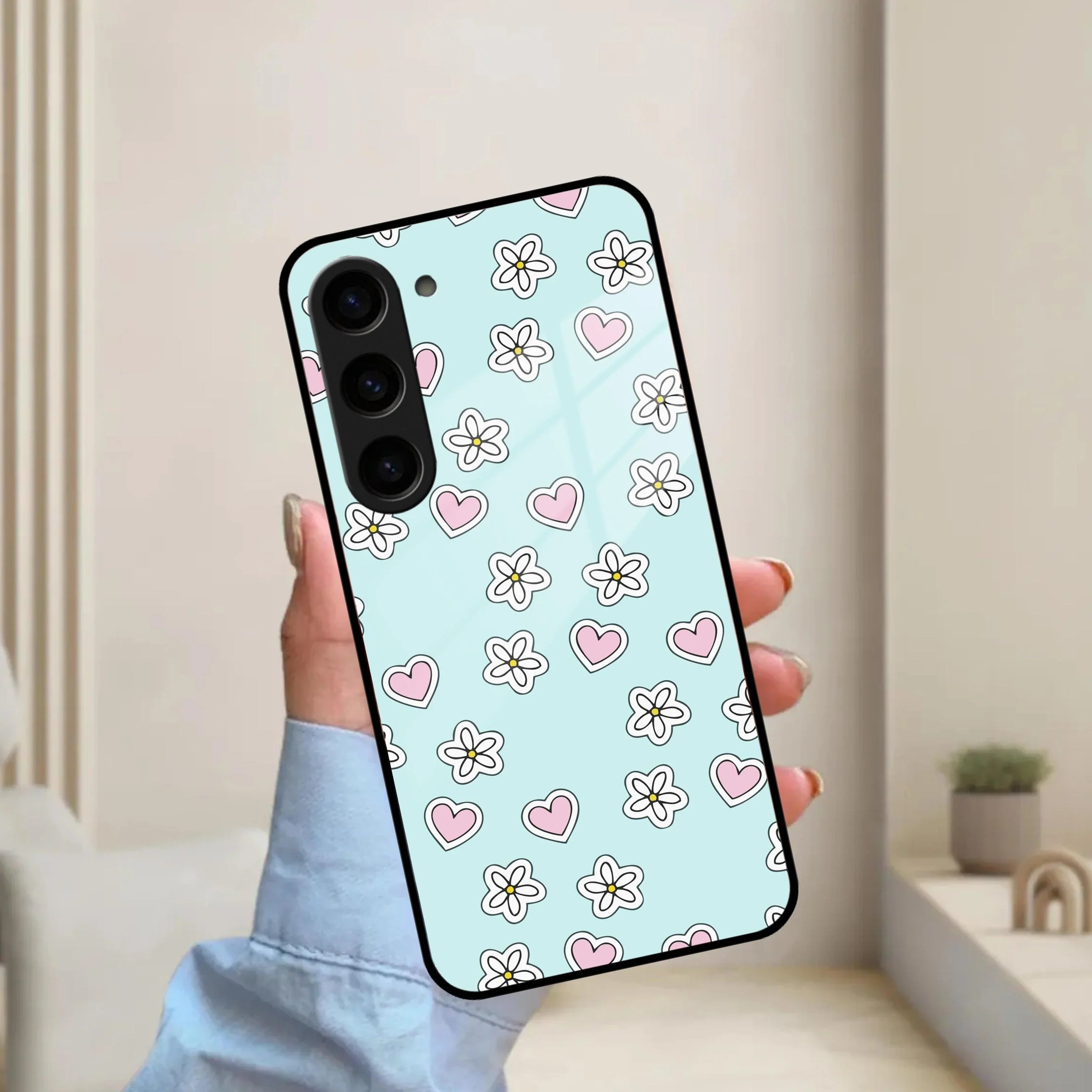 Heart with Blossom Glossy Metal Case Cover For Samsung - ShopOnCliQ