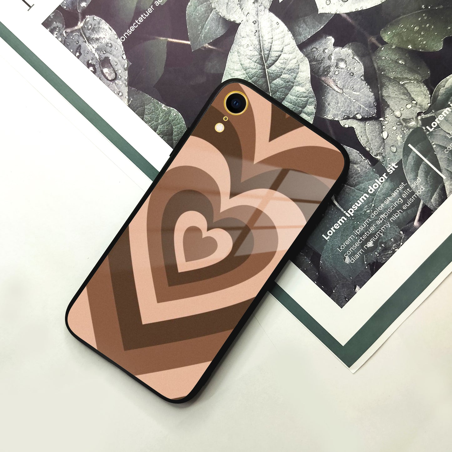 Latte Love Patter Glass Case Cover - Coffee For iPhone