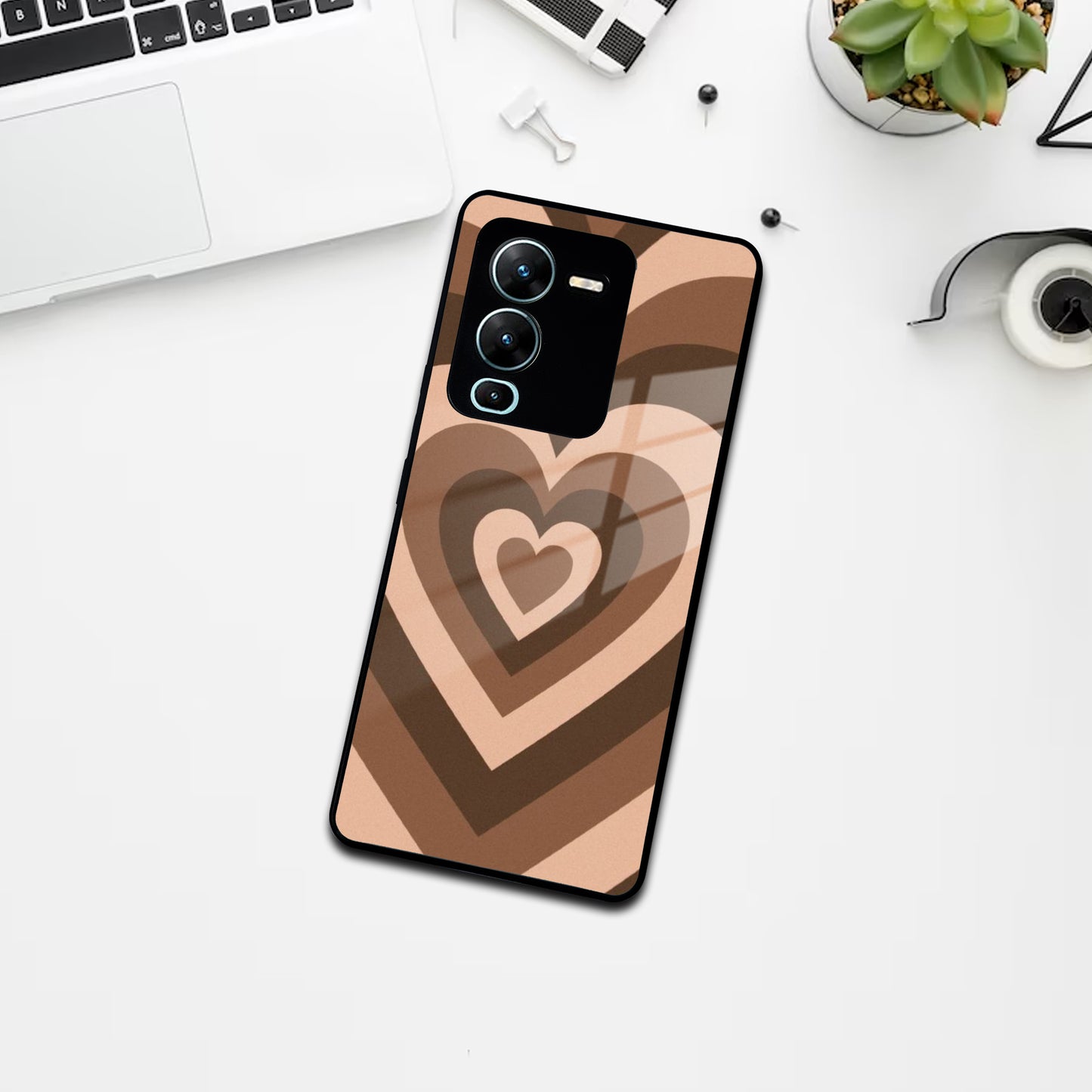 Latte Love Patter Glass Case Cover - Coffee For Vivo