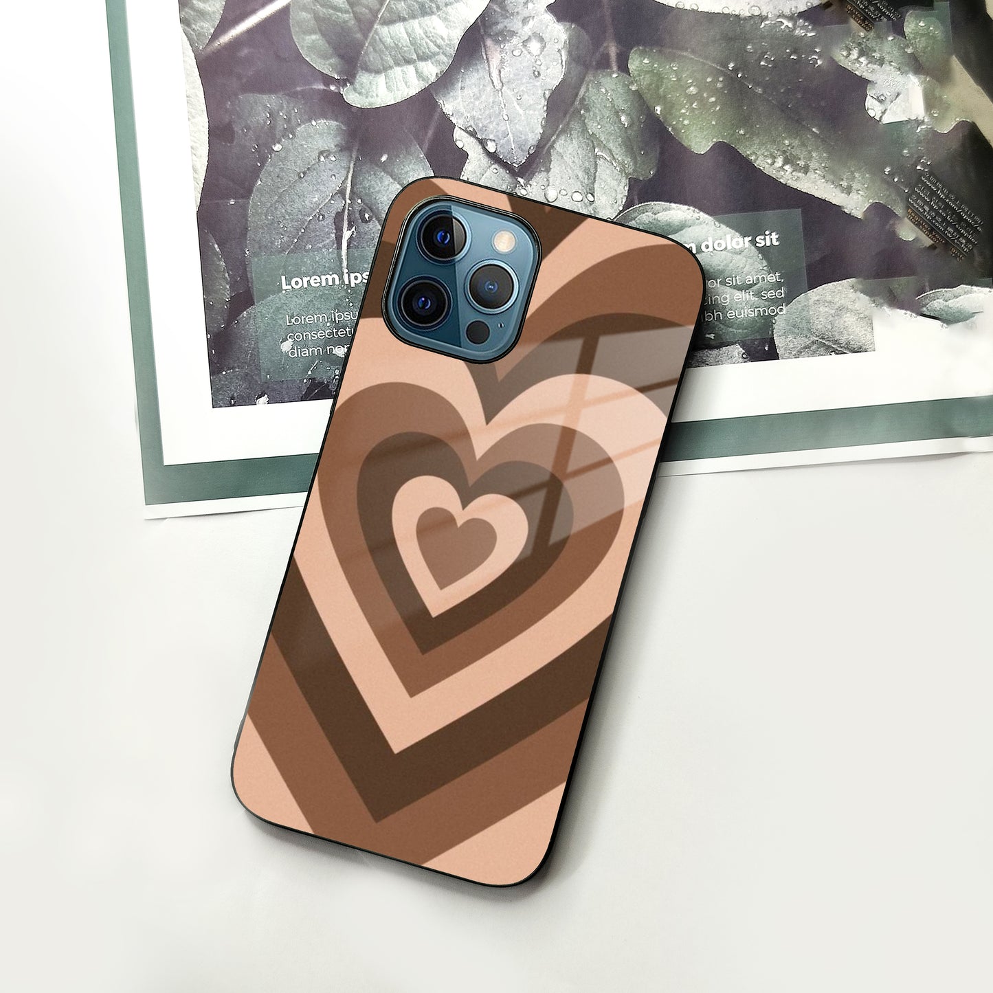Latte Love Patter Glass Case Cover - Coffee For iPhone