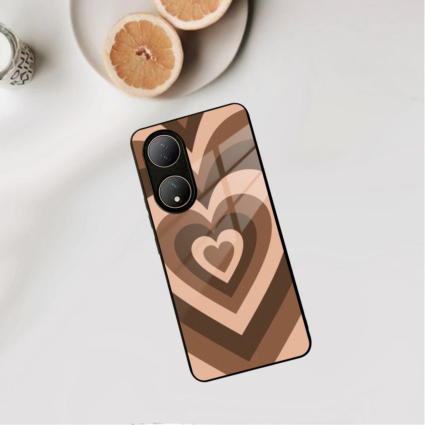 Latte Love Patter Glass Case Cover - Coffee For Vivo