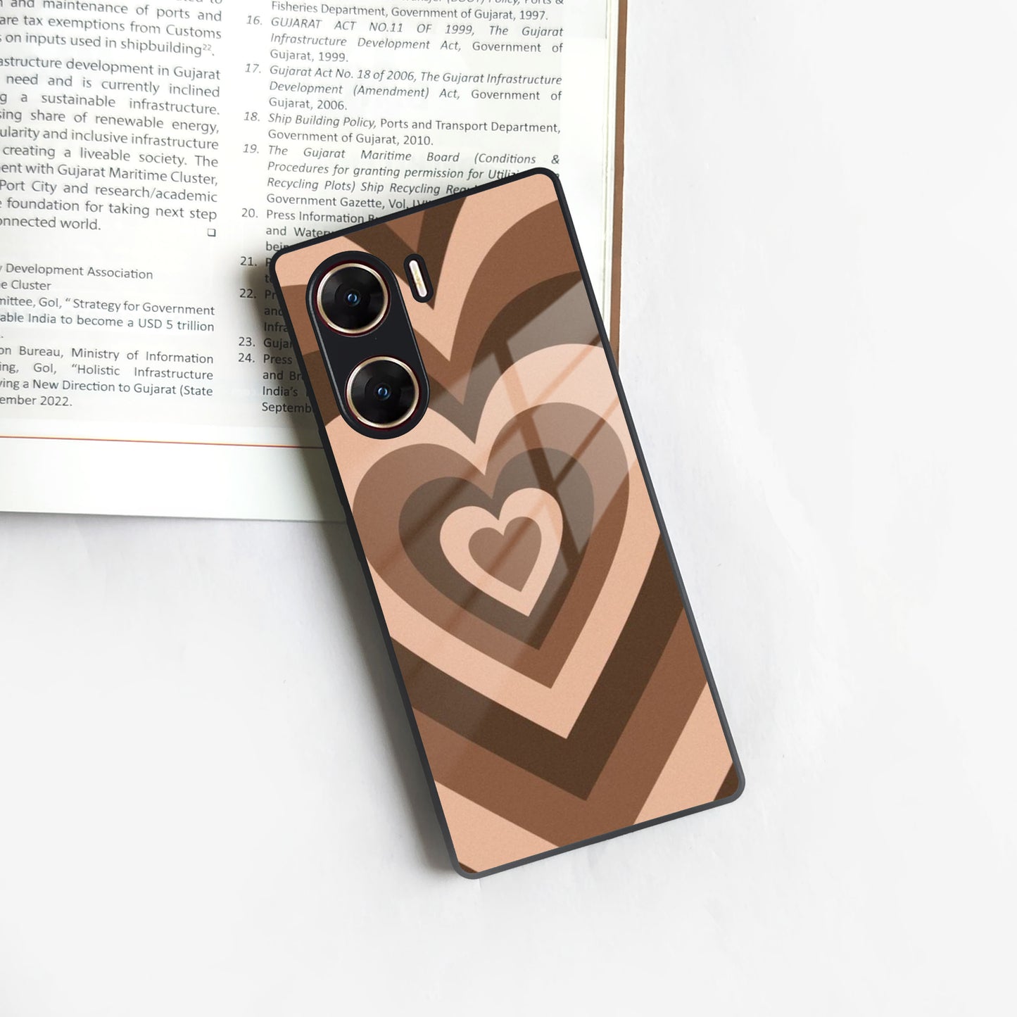 Latte Love Patter Glass Case Cover - Coffee For Vivo