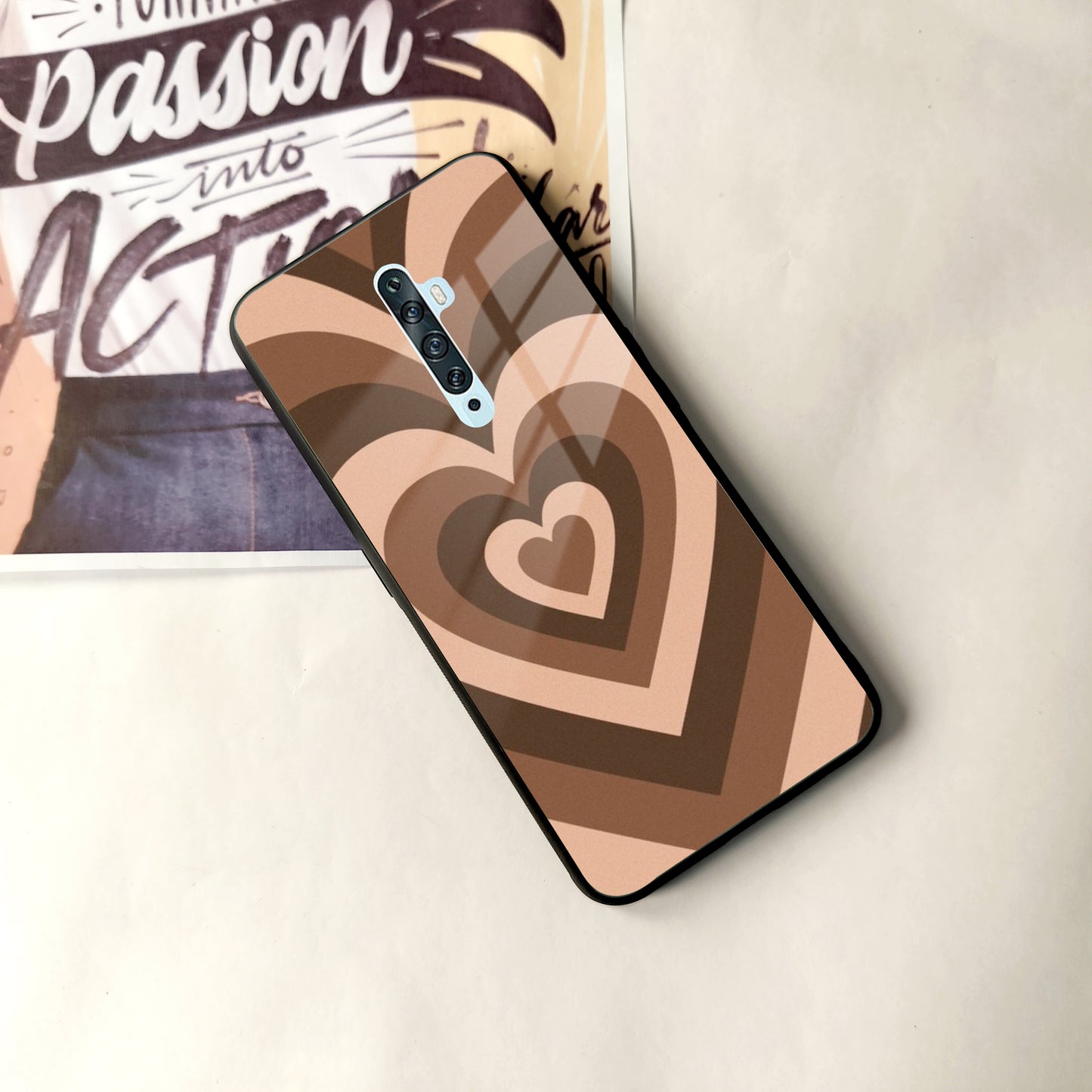 Latte Love Patter Glass Case Cover - Coffee For Oppo