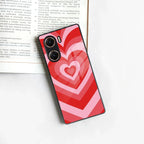 Latte Love Patter Glass Case Cover - Red For Vivo - ShopOnCliQ