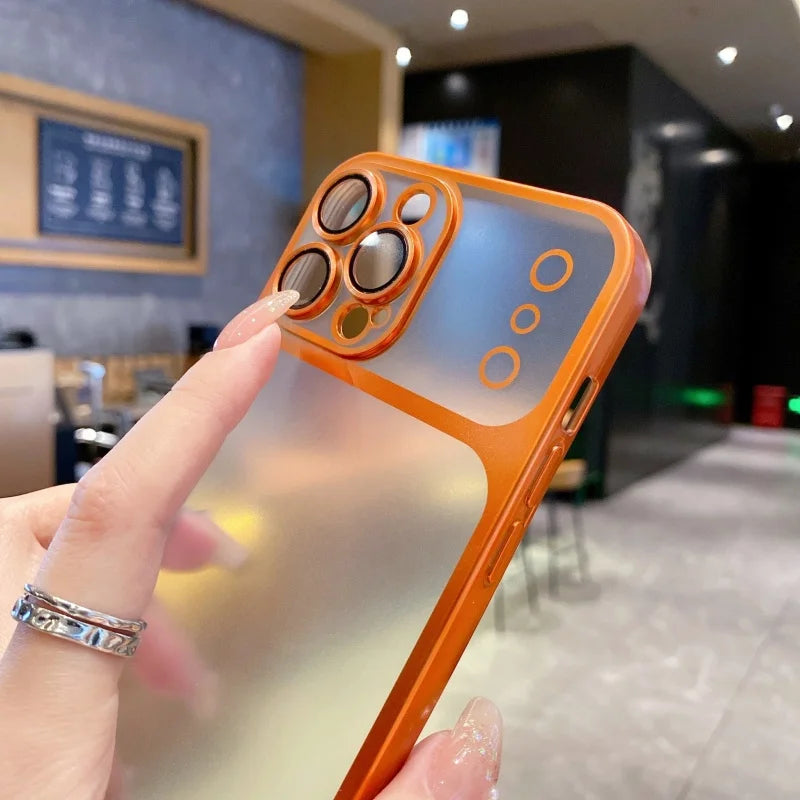 Matte Clear Electroplating Bumper Cover with Lens Protector for iPhone - ShopOnCliQ