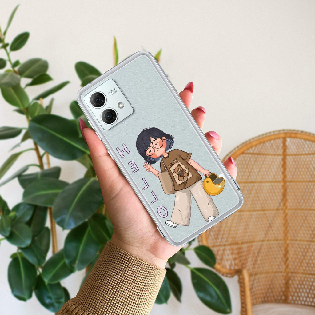 Hello Honey Transparent Silicon Case For Motorola Edge 50 Fusion 5G